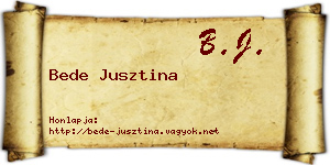 Bede Jusztina névjegykártya